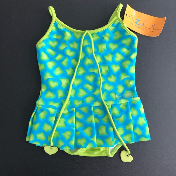 Azul One-piece Blue And Green Swimsuit Size 6 Months New With Tags - Picture 1 of 4